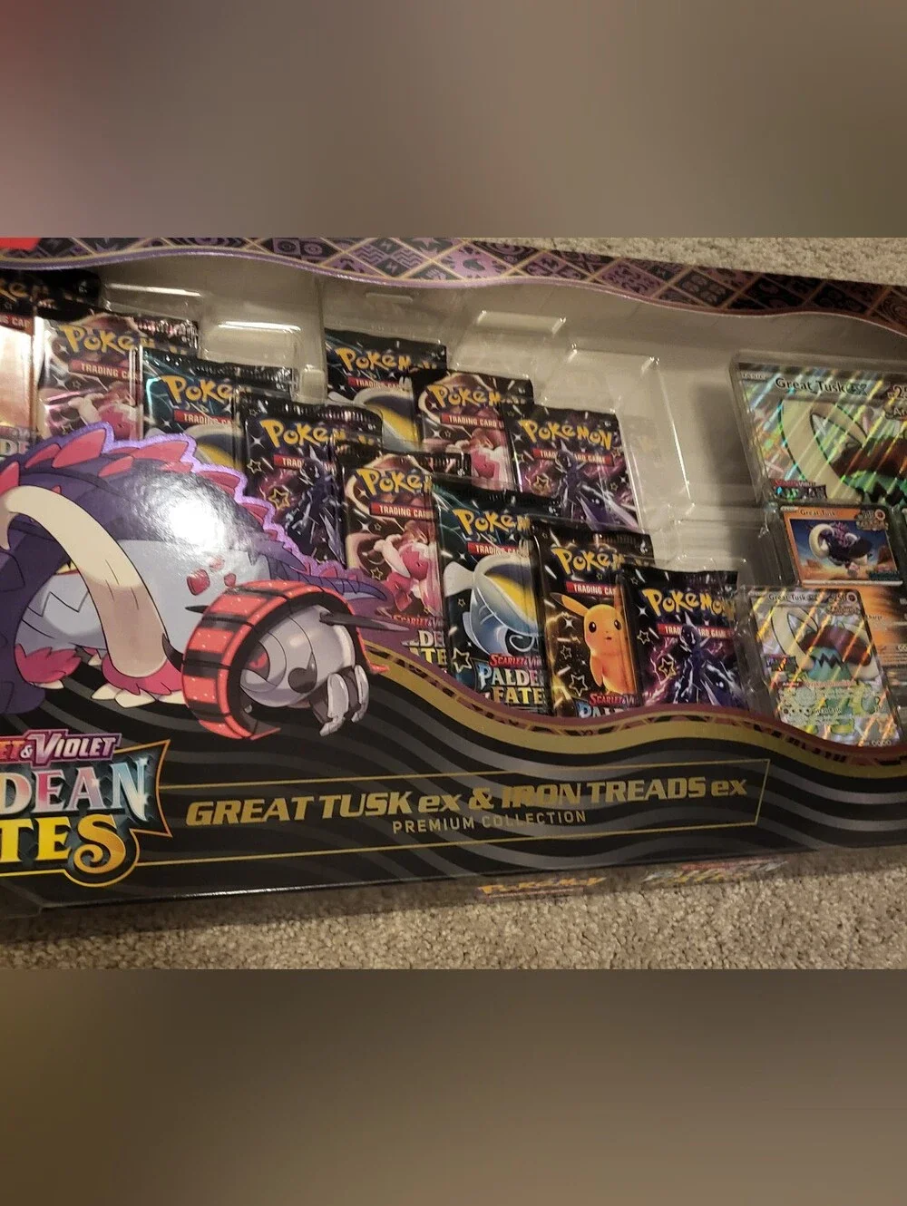 Pokemon Paldean Fates Great Tusk Ex & Iron Treads Ex Premium Collection New